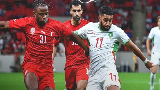 المنتخب المغربي يفوز على البحرين بهدف في الوقت بدل الضائع