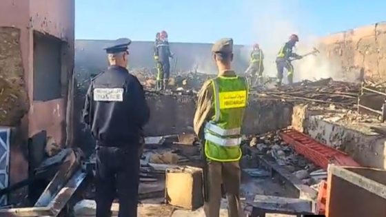 حريق مهول يلتهم مستودعا للمتلاشيات بسوق “باب الخميس”” بمراكش