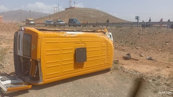 انقلاب سيارة للنقل المدرسي يخلف إصابات نواحي ورزازات