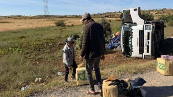 انقلاب شاحنة محملة بالمخدرات يثير الاستنفار نواحي آسفي