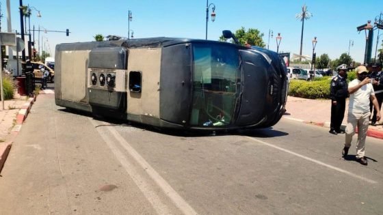 انقلاب حافلة خاصة بنقل السياح بمراكش